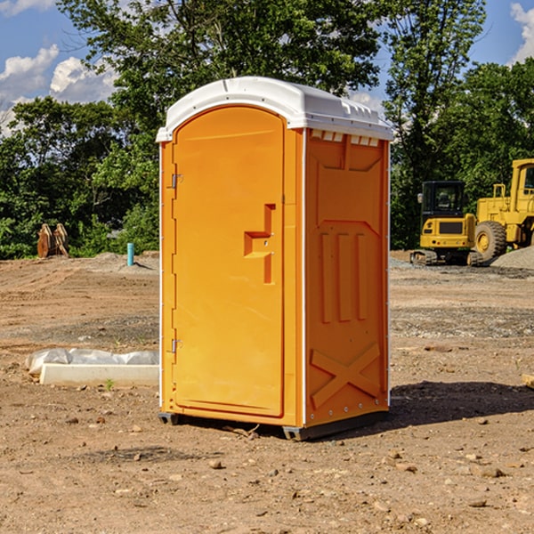 how often are the porta potties cleaned and serviced during a rental period in Castor